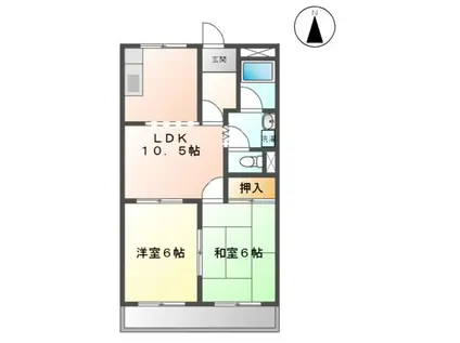 アーバンコーポ(2LDK/2階)の間取り写真