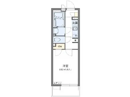 ラギ下落合(1K/1階)の間取り写真