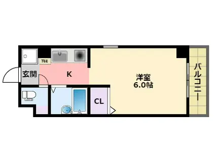 サングローリー(1K/2階)の間取り写真