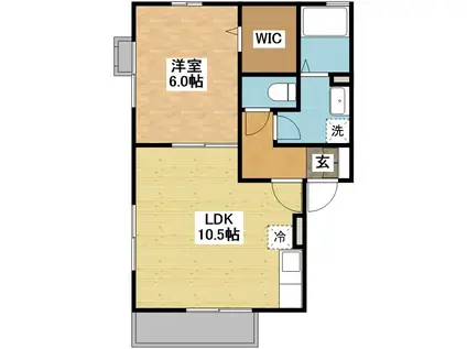 SEA SIDE TAKASHIMA(1LDK/2階)の間取り写真