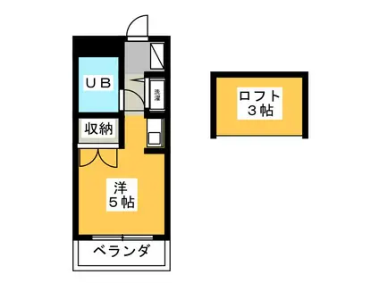 リバティ日吉(ワンルーム/1階)の間取り写真