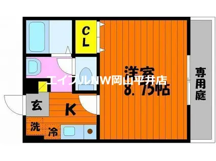 フォーシーズン冬(1K/1階)の間取り写真