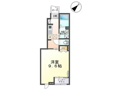 リバーサイドガーデン(1K/1階)の間取り写真