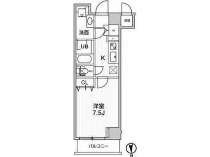 グランド神楽坂(1K/1階)の間取り写真