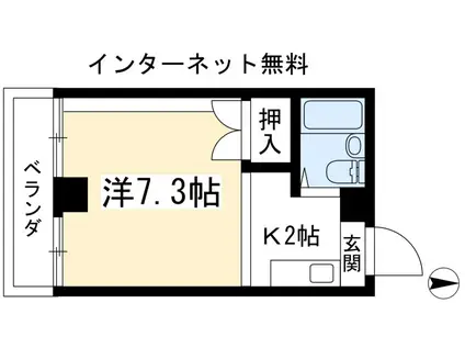 矢島ビル(1K/4階)の間取り写真