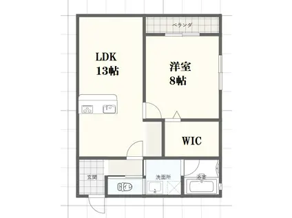 MIZUKI(1LDK/2階)の間取り写真