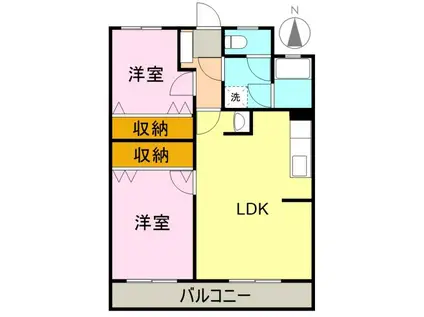 コーポ富士見(2LDK/2階)の間取り写真