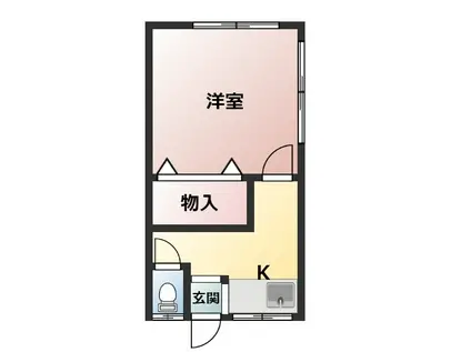 浅田アパート(1K/2階)の間取り写真