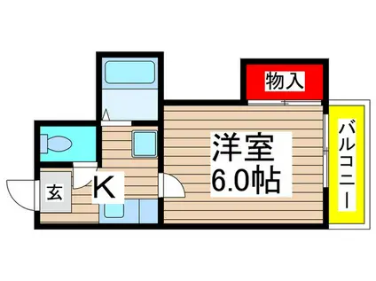 サニークレスト(1K/2階)の間取り写真