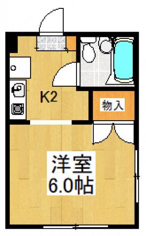 メゾン御塔坂(1K/2階)の間取り写真