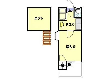 クイーンパレス坂本(1K/1階)の間取り写真