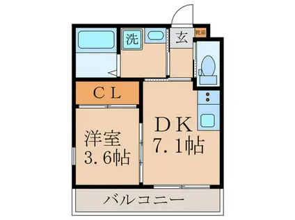 ST.RESIDENCE深草(1DK/1階)の間取り写真