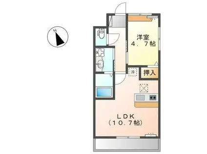 ロイヤル パピヨン(1LDK/1階)の間取り写真