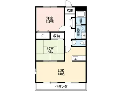 ディアコート井内(2LDK/4階)の間取り写真