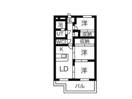 チェレステSUZUKA(3LDK/2階)の間取り写真