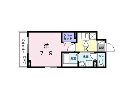 北総線 新柴又駅 徒歩9分 3階建 築1年(1K/1階)の間取り写真