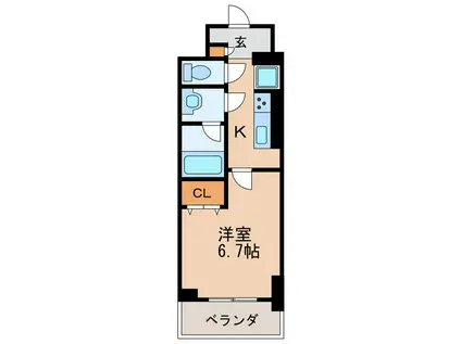 ラ・プレス新栄(1K/2階)の間取り写真