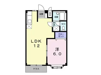 エルディム齋藤I(1LDK/1階)の間取り写真