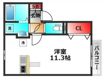 ザウバーヴィント(ワンルーム/2階)の間取り写真