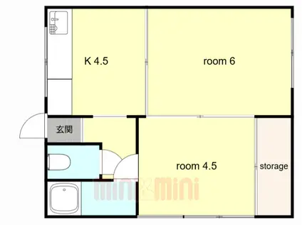 藤江 幸楽荘(2DK/1階)の間取り写真