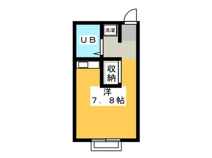 レオパレス鳥坂A(ワンルーム/2階)の間取り写真