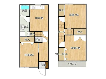 コーポ・ラシール(3DK/1階)の間取り写真