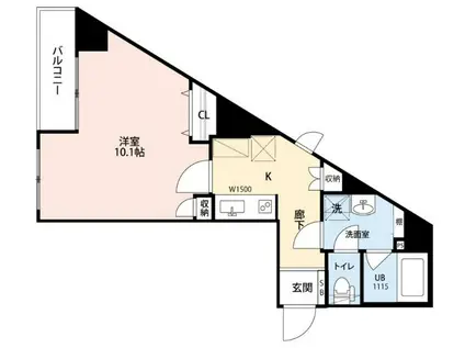COURT王子神谷(1K/4階)の間取り写真