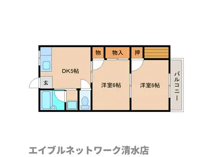 ソレイユノノムラ(2DK/3階)の間取り写真