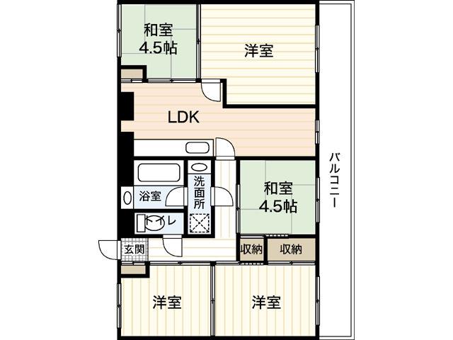 海老園春秋マンション(5LDK/3階)の間取り写真