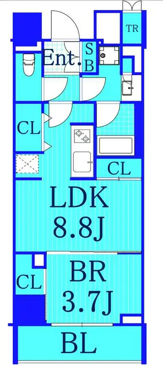 デュフレ横浜石川町 10階階 間取り