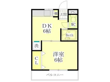 コーポアクティブ(1K/4階)の間取り写真