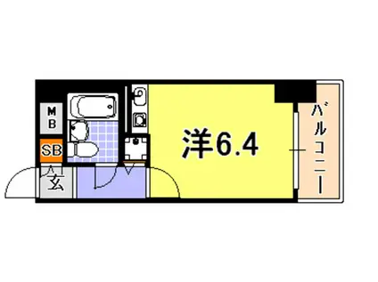 藤和シティホームズ灘(ワンルーム/2階)の間取り写真