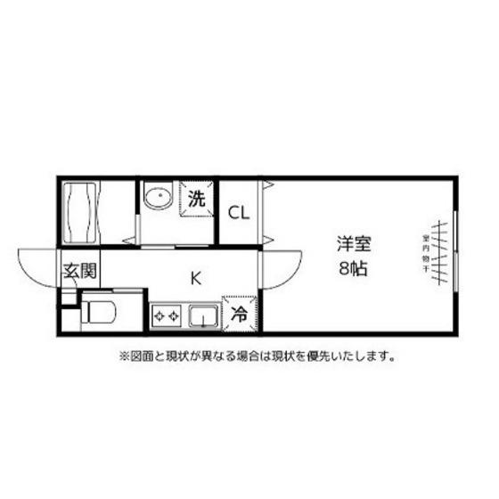 KUROBAKO(1K/2階)の間取り写真