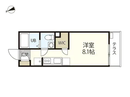 トワスール船越(ワンルーム/1階)の間取り写真