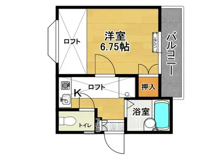 ル シエル(1K/2階)の間取り写真