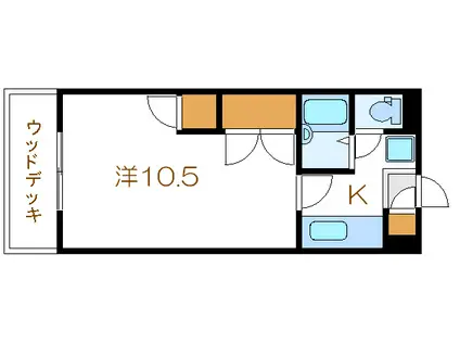 パークサイド南葛西(1K/1階)の間取り写真