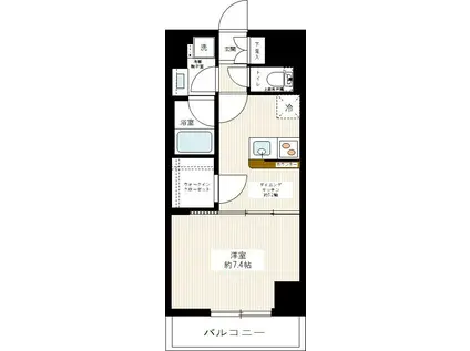 KSネーション舎人ステーションフロント(1DK/2階)の間取り写真