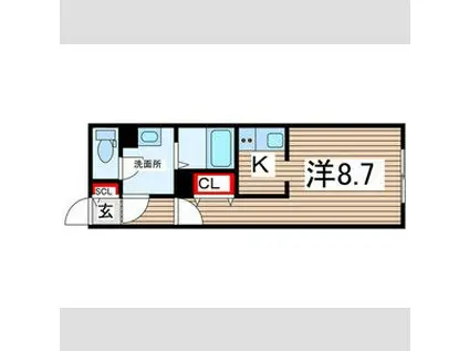 G VIVRE 御器所(1K/4階)の間取り写真