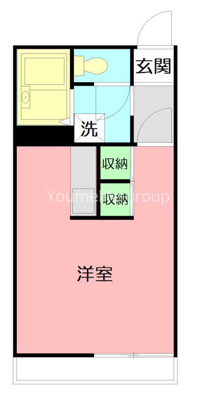 ヴィラ萩山 A(ワンルーム/1階)の間取り写真