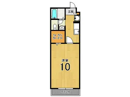 シュペリール(1K/2階)の間取り写真