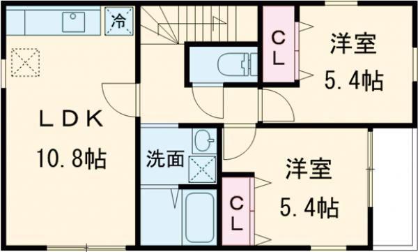 ネットハイツI(2LDK/2階)の間取り写真