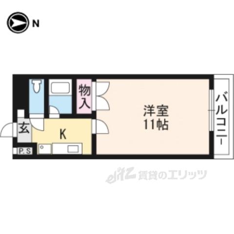 第8パールハイツ安井(1K/3階)の間取り写真