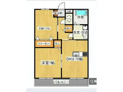 エストアールII(2DK/2階)の間取り写真