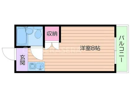 シャンブル千里山I(ワンルーム/1階)の間取り写真