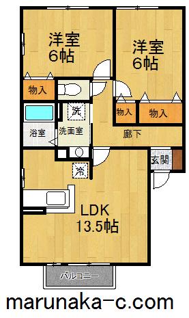 FANTASISTA(2LDK/1階)の間取り写真
