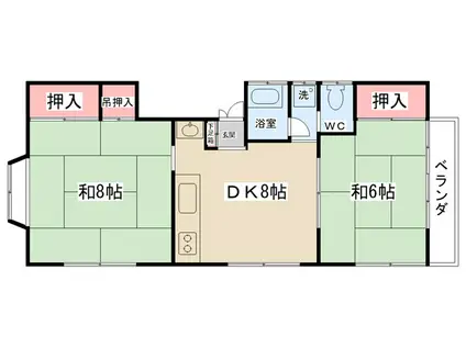 ヒロキハイツIII(2DK/3階)の間取り写真