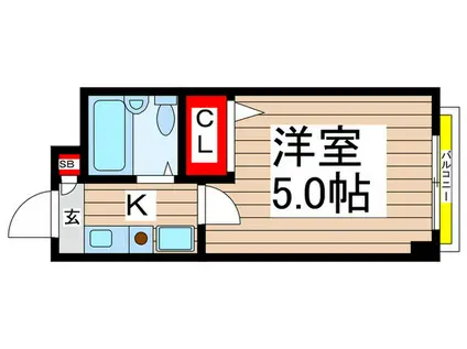 SK第1ビル(1K/3階)の間取り写真