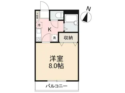 クレイドル橋谷I・II(1K/1階)の間取り写真