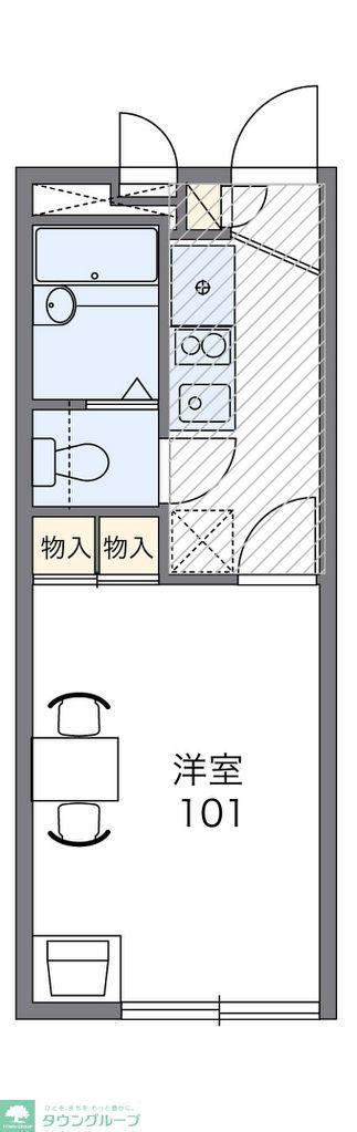 レオパレス中田北B(1K/1階)の間取り写真