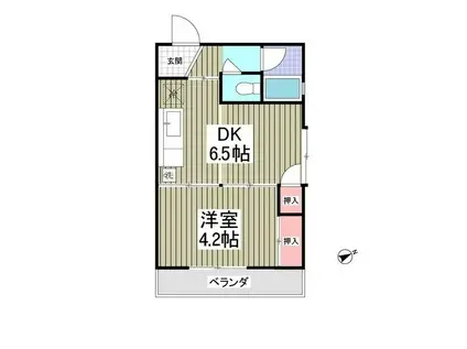 ダイドー壱番館(1DK/3階)の間取り写真